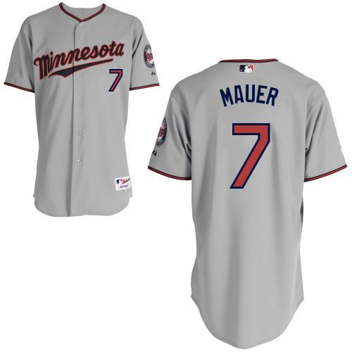 Twins #7 Joe Mauer Grey Stitched Youth MLB Jersey - Click Image to Close